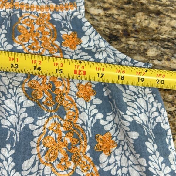 THML Leafy Pattern Embroidered Sleeveless Top Blouse Size L - Picture 6 of 7